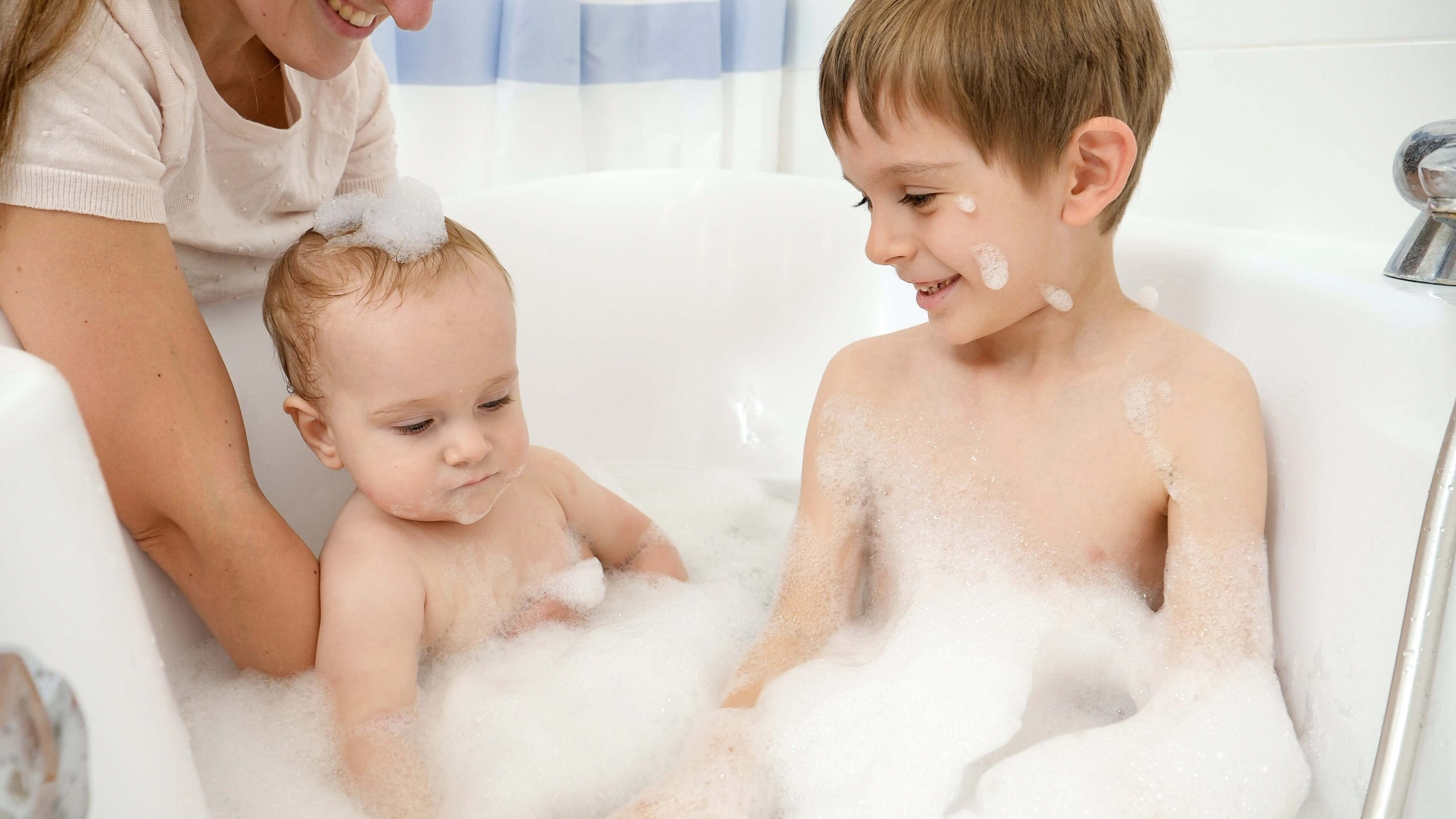 brothers in hot water bath